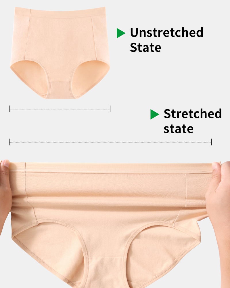 Envlon High Waisted Underwear Womens Cotton Postpartum Panties Soft Stretch Full Coverage Ladies Briefs Plus Size Multi Pack - Image 5